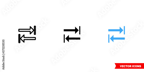 Tab symbol icon of 3 types color  black and white  outline. Isolated vector sign symbol.