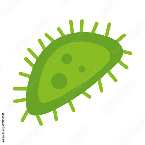 vibrio cholerae bacteria icon, flat style