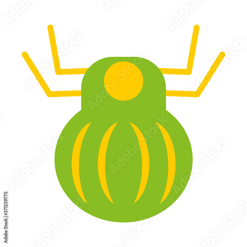 bacteria microbe icon, flat style