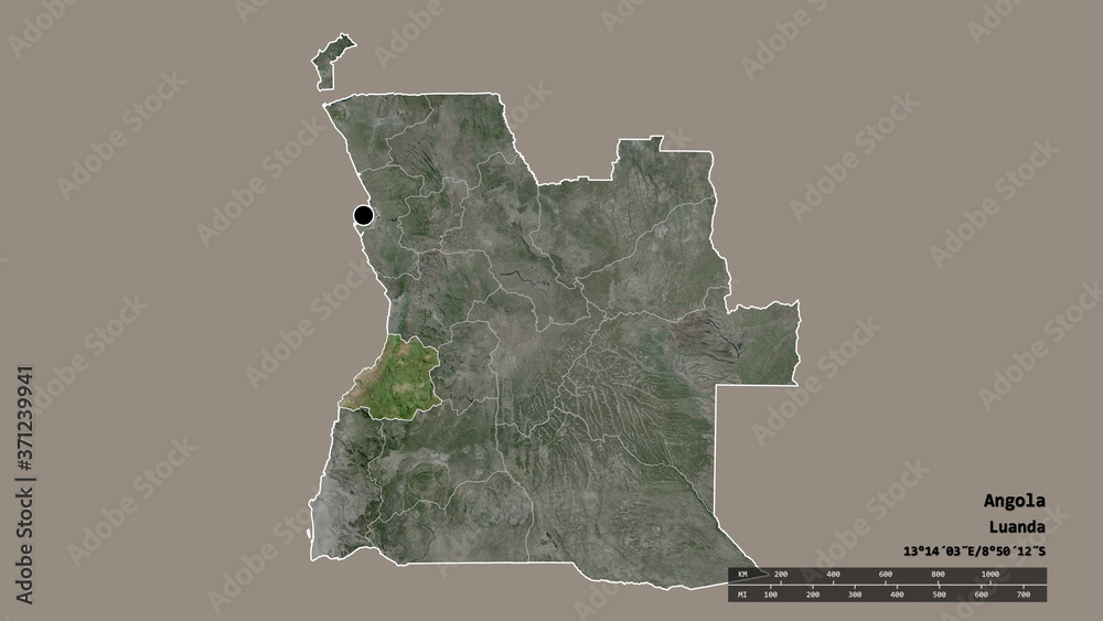 Location of Benguela, province of Angola,. Satellite