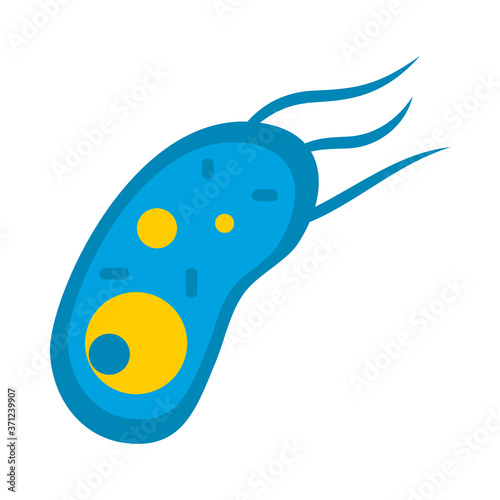 bacteria of cholera icon, flat style