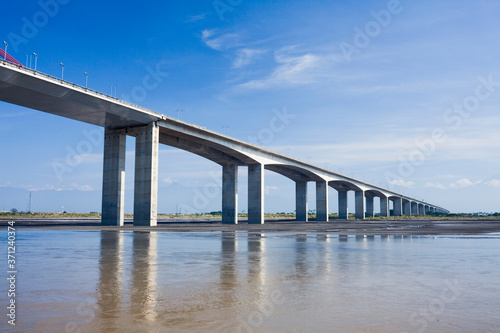 Highway viaduct above the river © BINGJHEN