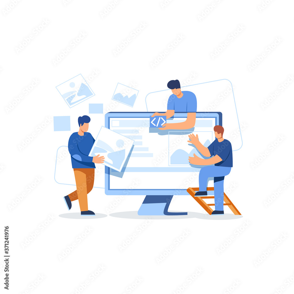 Web page designer developing website layout Web page designer developing website layout