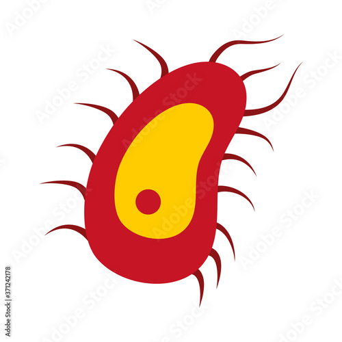 escherichia coli bacteria icon, flat style