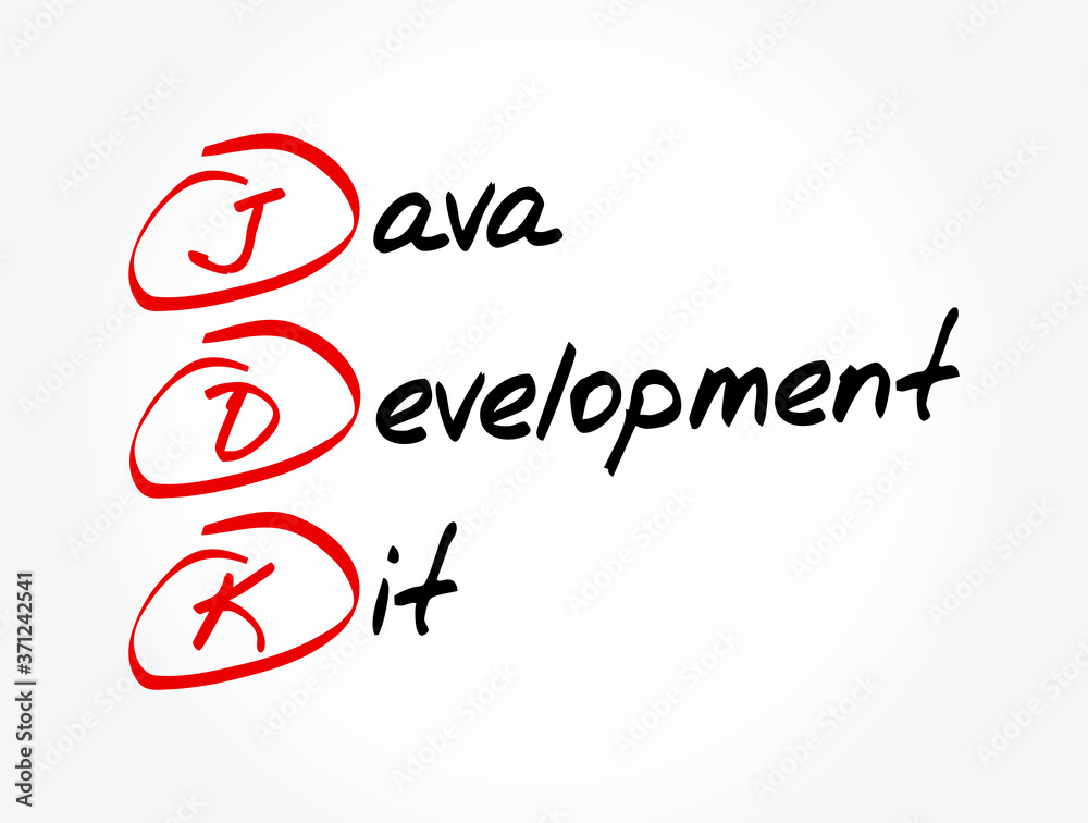 JDK - Java Development Kit acronym, technology concept background JDK - Java Development Kit acronym, technology concept background