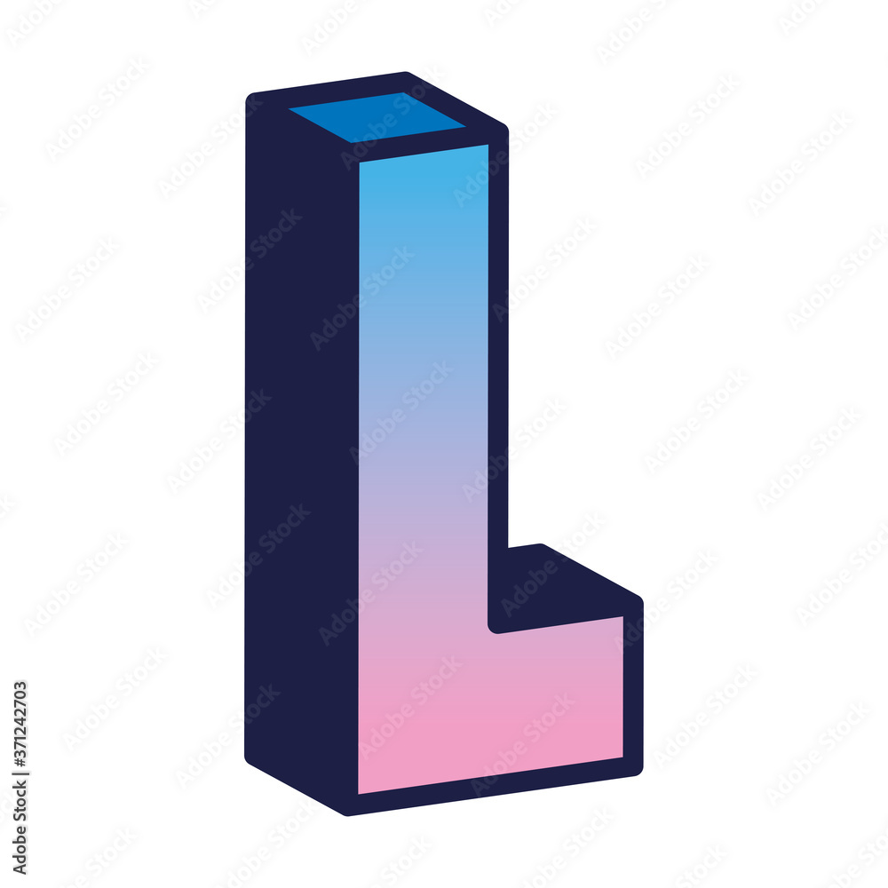 3d l letter design, lettering typography retro and comic theme Vector illustration 3d l letter design, lettering typography retro and comic theme Vector illustration