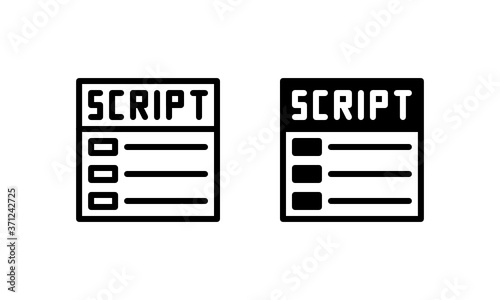 Script for Film or Movie or Drama Icon, Logo, Vector