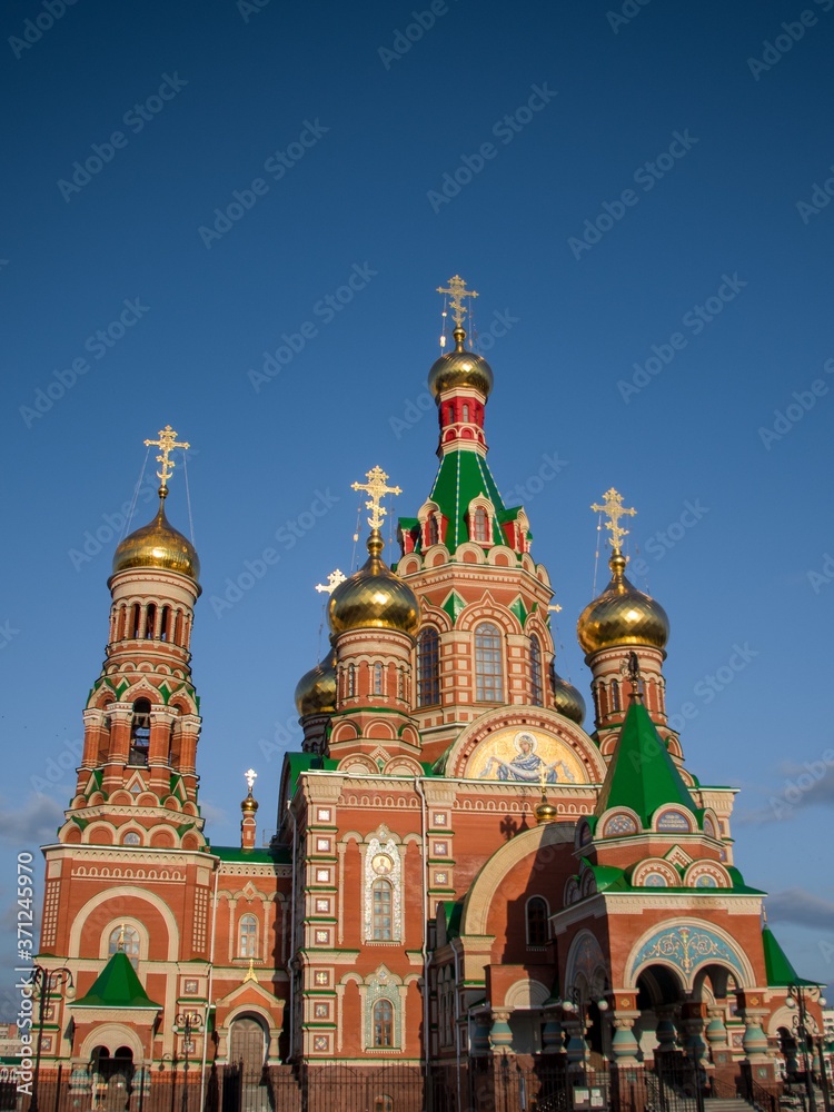 Cathedral of The Annunciation of the Blessed Virgin Mary on the Brugges Embankment, Yoshkar-Ola, Russia Cathedral of The Annunciation of the Blessed Virgin Mary on the Brugges Embankment, Yoshkar-Ola, Russia