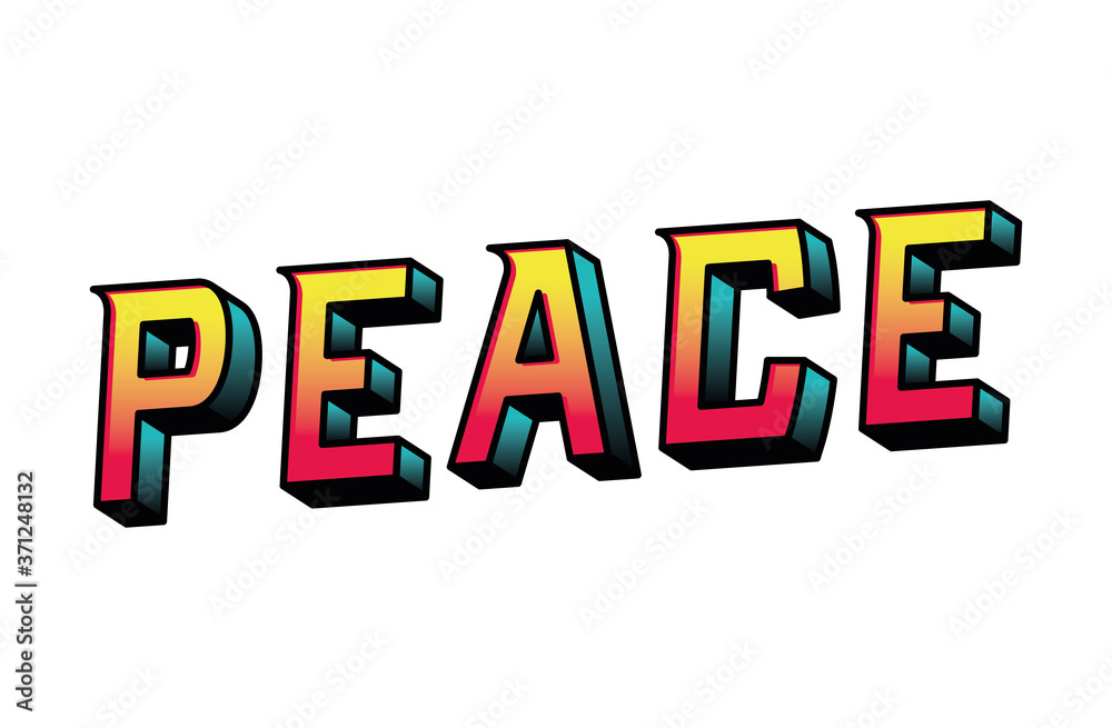 peace lettering design, typography retro and comic theme Vector illustration peace lettering design, typography retro and comic theme Vector illustration