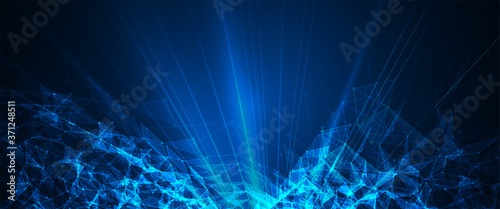 Quantum processing. Deep learning artificial intelligence. Future new technology  for business or science presentation