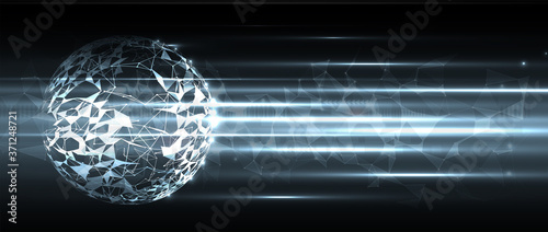 Quantum processing. Deep learning artificial intelligence. Future new technology  for business or science presentation