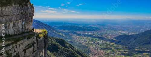 Aerial and breathtaking panoramic view on the flat around Vicenza from Mount Cengio - Asiago photo