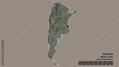 Location of Chaco, province of Argentina,. Satellite photo