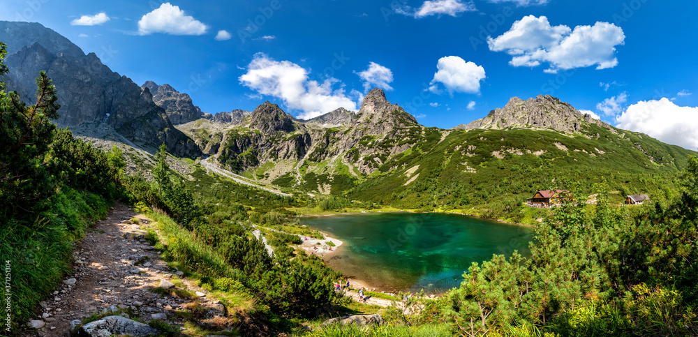 Beautiful summer panorama of mountains range