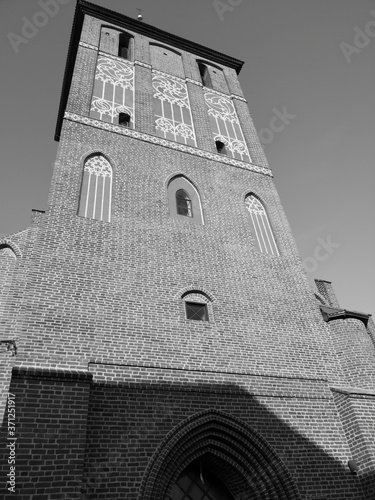 Catholic church. Artistic look in black and white. photo