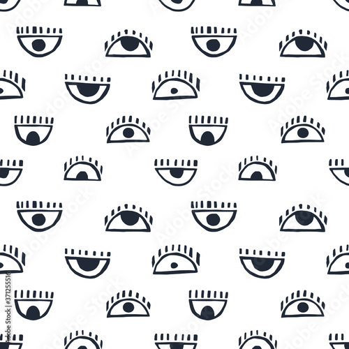 Seamless pattern of eyes. Image for a poster or cover. Repeating texture. Figure for textiles.