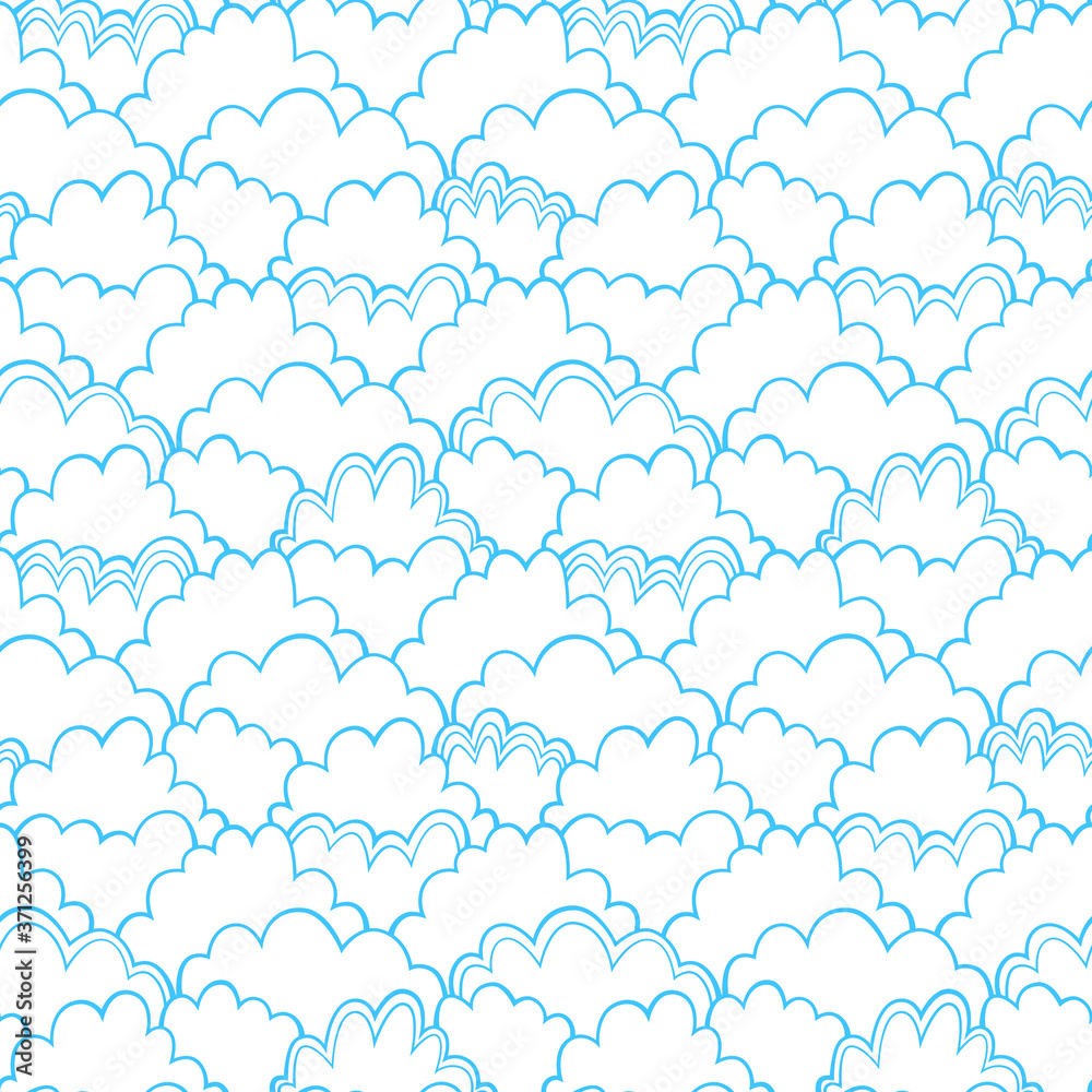 Seamless pattern of clouds. Repeating texture. Seamless pattern of clouds. Repeating texture.