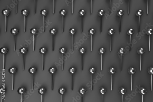 3d rendering of lollipops on gray minimalistic background. Wide background site head and cover photo. Pattern for texture of wallpaper. 