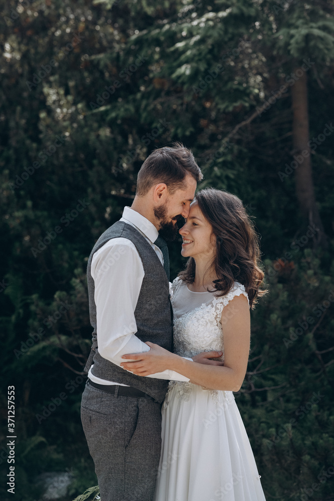 Wedding photo of two happy people. Wedding photo of two happy people.