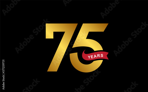 75 years anniversary logo vector design template