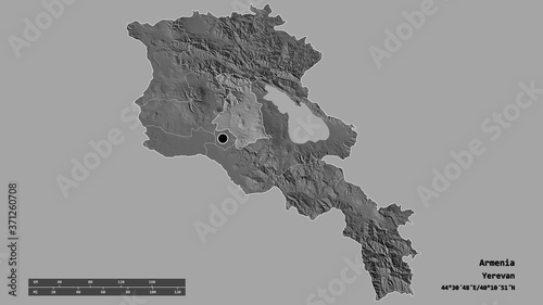 Location of Kotayk, province of Armenia,. Bilevel photo