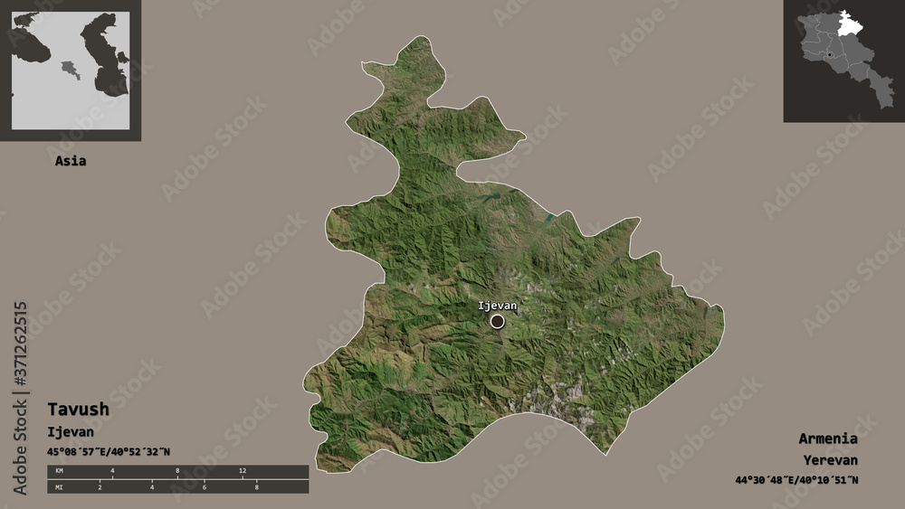 Tavush, province of Armenia,. Previews. Satellite