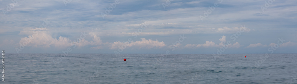 Morning seascape with buoys