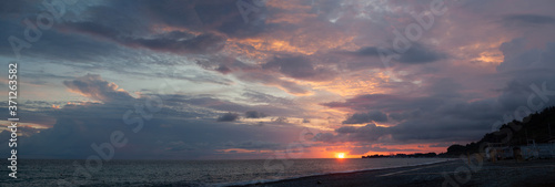 Sunset at the black sea photo