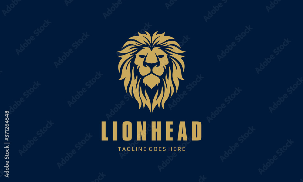 Luxury Lion Head Logo - Gold Lion Vector Illustration Stock Vector ...