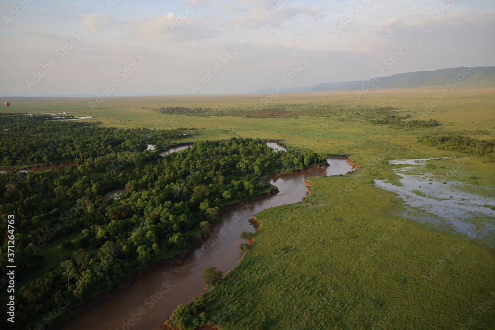 Aerial View of Masai Mara in Kenya, Africa