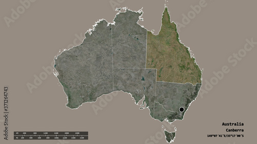 Location of Queensland  state of Australia . Satellite