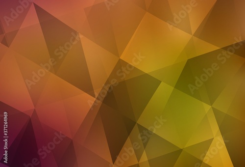 Light Red  Yellow vector abstract polygonal template.