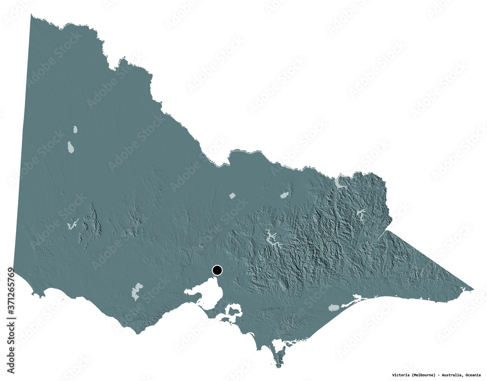 Victoria, state of Australia, on white. Administrative Victoria, state of Australia, on white. Administrative