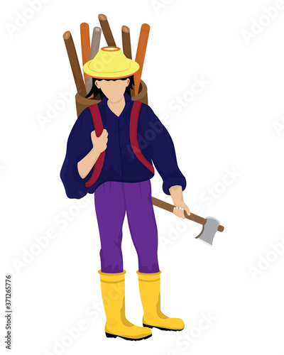 isolated lumberjack man on white background vector design