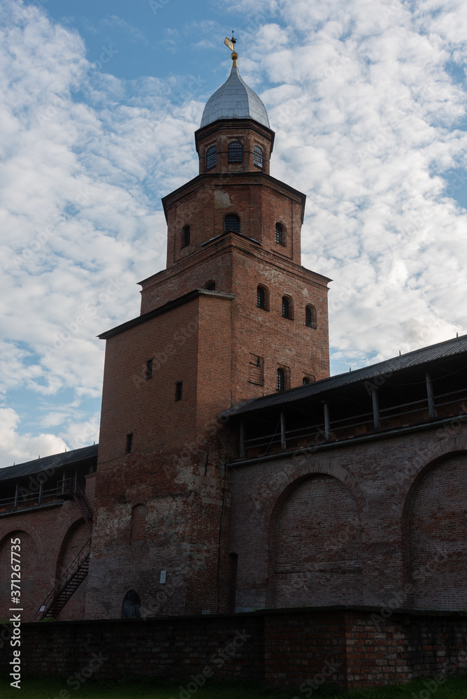 Veliky Novgorod. Kokuy Tower of the Novgorod Kremlin.Great Novgorod