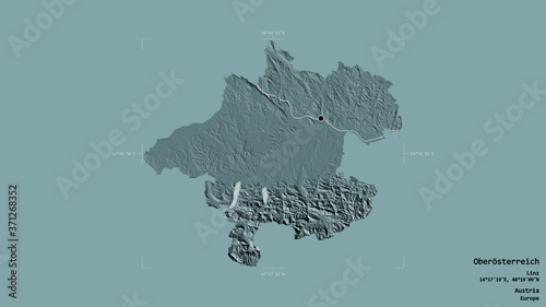 Canvas Print Oberösterreich - Austria. Bounding box. Administrative