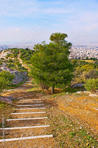 Park on the Muse Hill in Athens, Greece photo