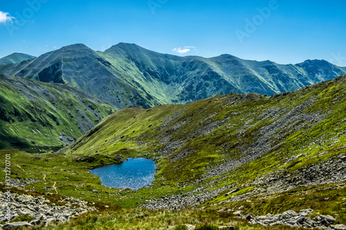 Mountain lake from Volovec peak, Western Tatras, Slovakia