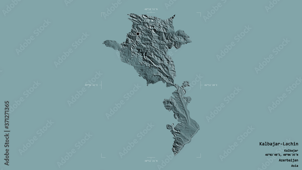 Kalbajar-Lachin - Azerbaijan. Bounding box. Administrative Kalbajar-Lachin - Azerbaijan. Bounding box. Administrative