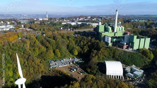 Drone shot of a destructor in Wuppertal. photo