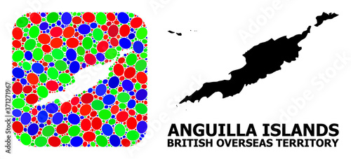 Mosaic Hole and Solid Map of Anguilla Islands