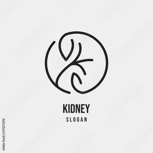 simple outline kidney care urology logo