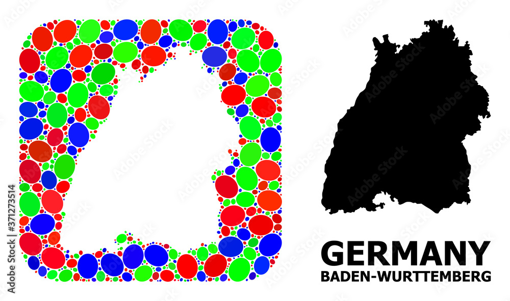 Mosaic Hole and Solid Map of Baden-Wurttemberg State