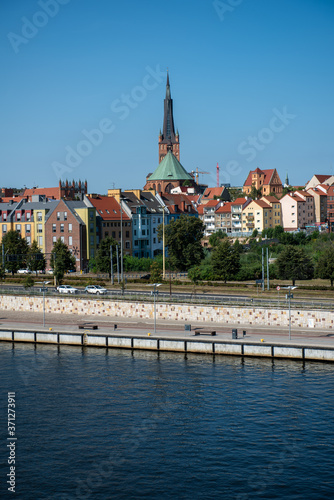 Szczecin cityscape on a sunny day, Poland, Europe.