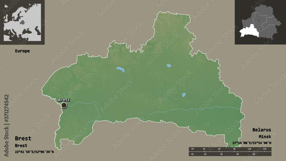 Obraz premium Brest, region of Belarus,. Previews. Relief