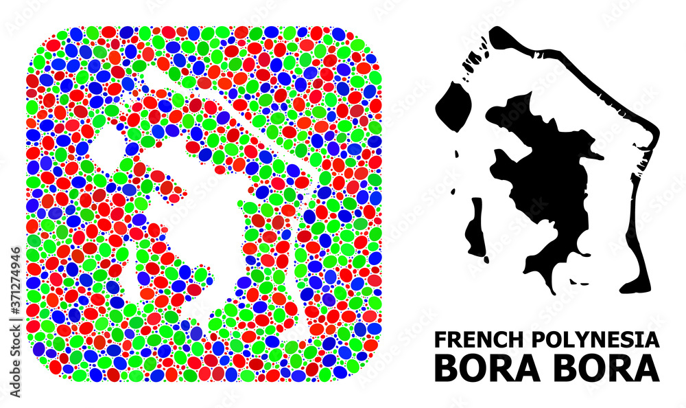 Mosaic Hole and Solid Map of Bora-Bora Mosaic Hole and Solid Map of Bora-Bora