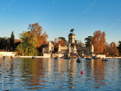 Autumn Lights in El Retiro Park Madrid
