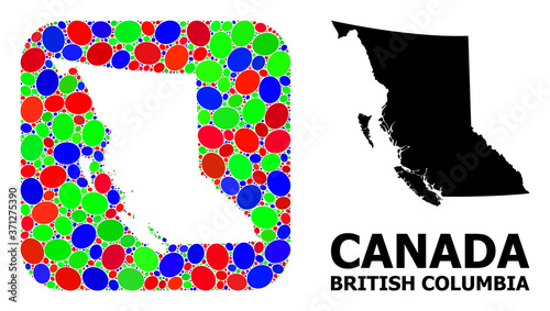 Mosaic Hole and Solid Map of British Columbia Province