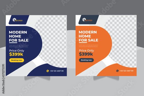Social Media Banners Editable Post Template, Real estate And Construction social media post