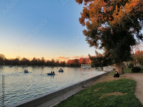 Autumn Lights in El Retiro Park Madrid